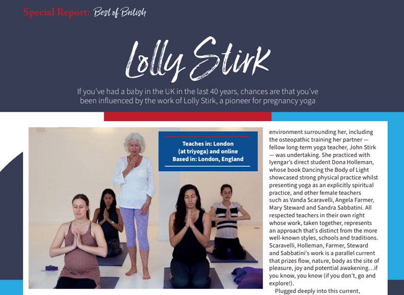 Best of British article in OM Yoga Magazine