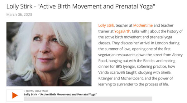 Lolly_Stirk_NEWS_J_brown Lolly Stirk - "Active Birth Movement and Prenatal Yoga"