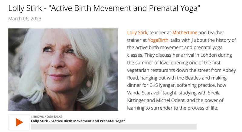 Lolly Stirk - "Active Birth Movement and Prenatal Yoga"